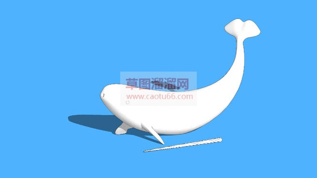 海豚雕塑小品SU模型