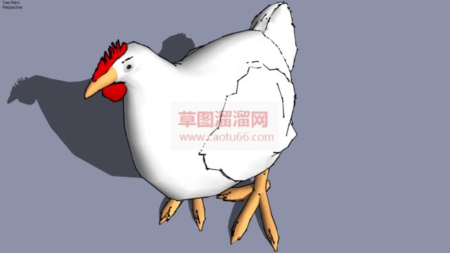 一只母鸡家禽SU模型