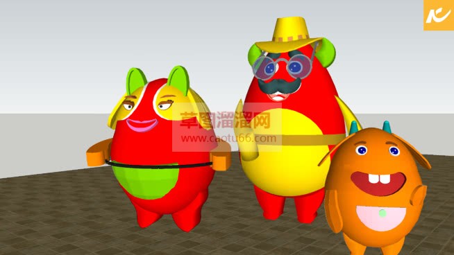 可爱的卡通动SU模型