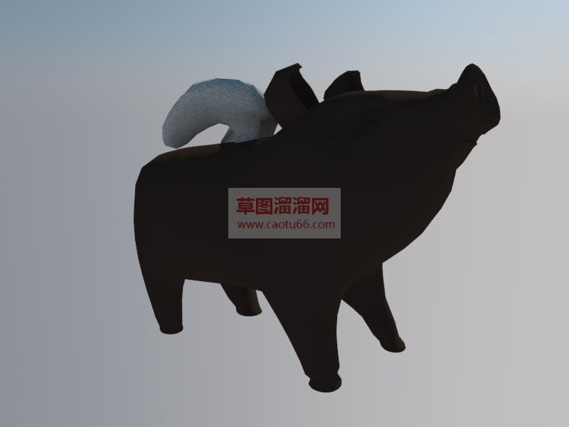 小猪雕塑SU模型