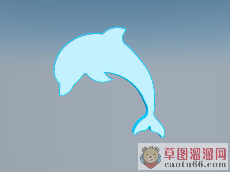 海豚雕塑品SU模型