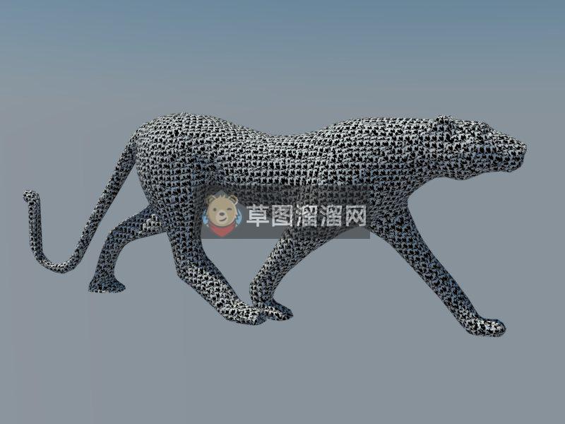 美洲豹豹子动物SU模型