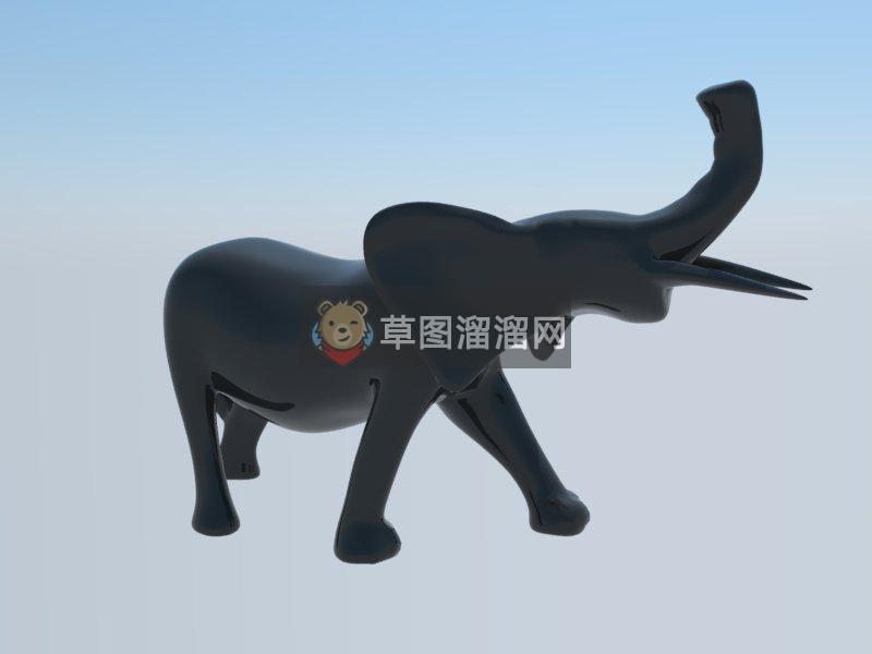 大象工艺品雕塑SU模型