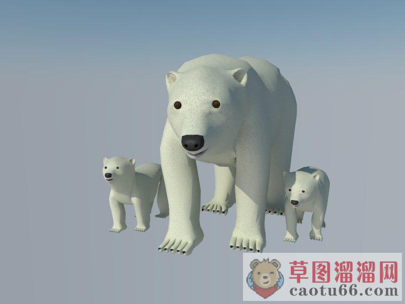 动物北极熊SU模型