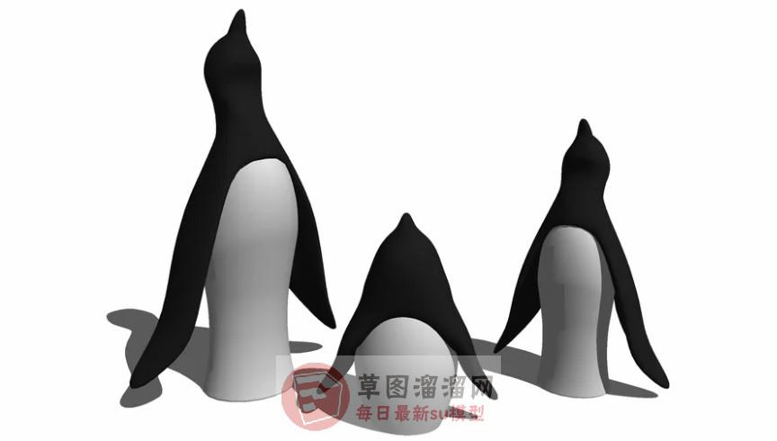 企鹅工艺品SU模型