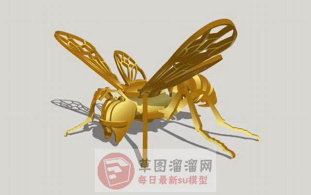 金色蜜蜂雕塑SU模型