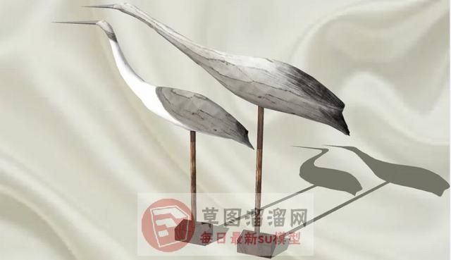 鹤工艺品动物SU模型