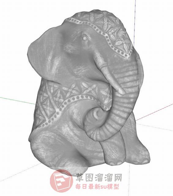 大象雕塑工艺品SU模型