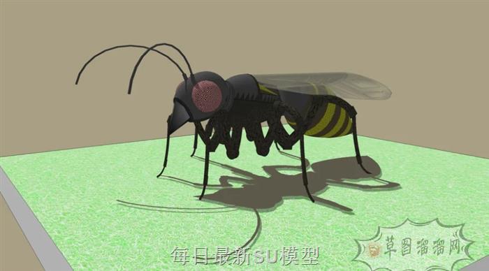 蜜蜂昆虫动物SU模型
