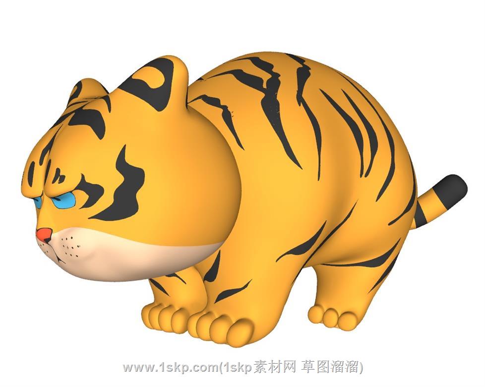 卡通老虎手办SU模型