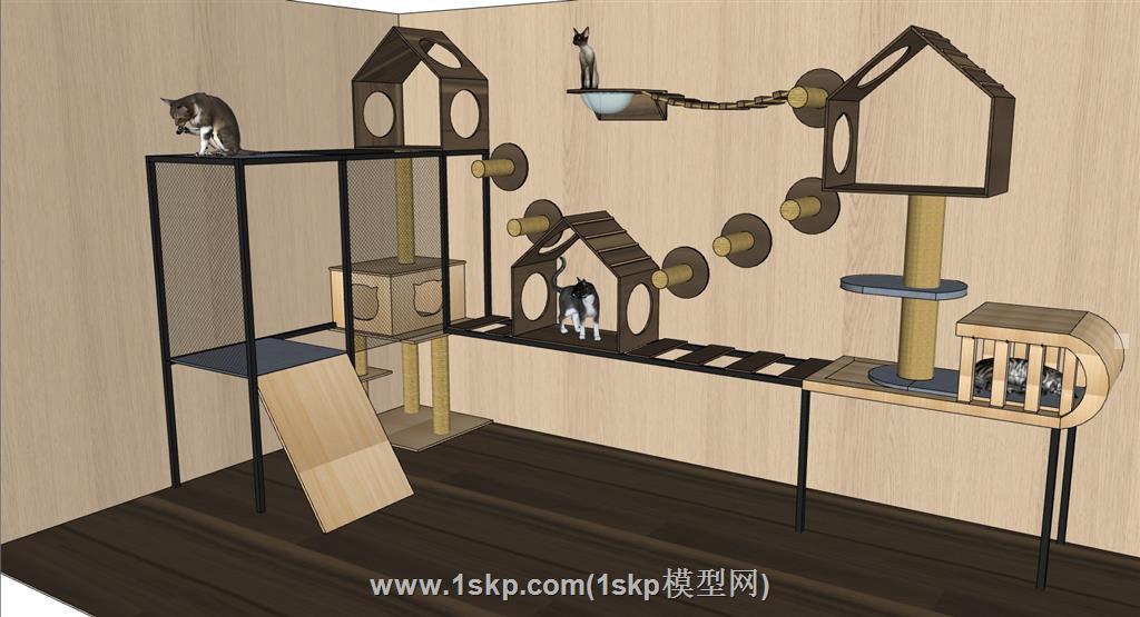 宠物猫屋猫游乐SU模型