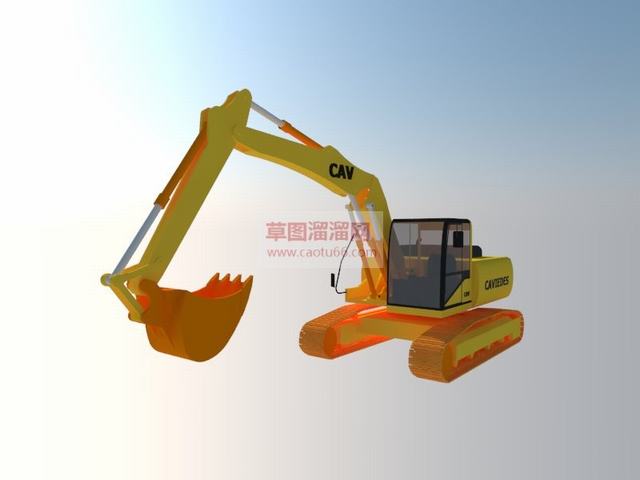 挖掘机钩机SU模型
