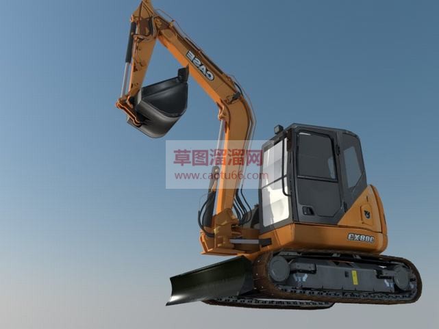履带式挖掘机SU模型