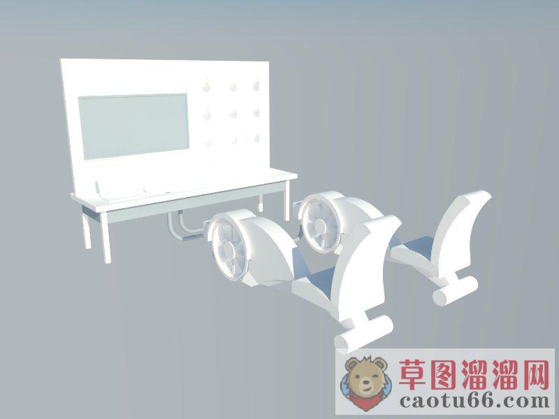 人力发电单车发电设备SU模型