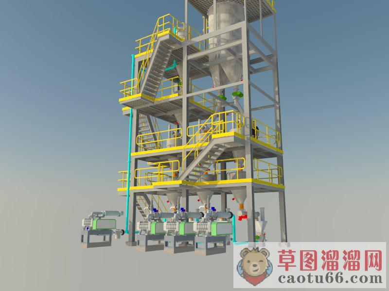 废气处理设备工业SU模型