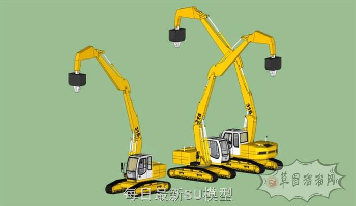 机械挖掘机SU模型