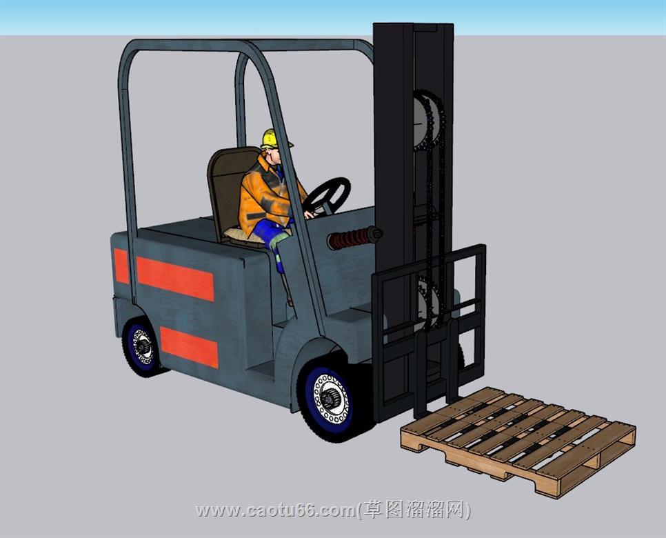 合力叉车搬运SU模型