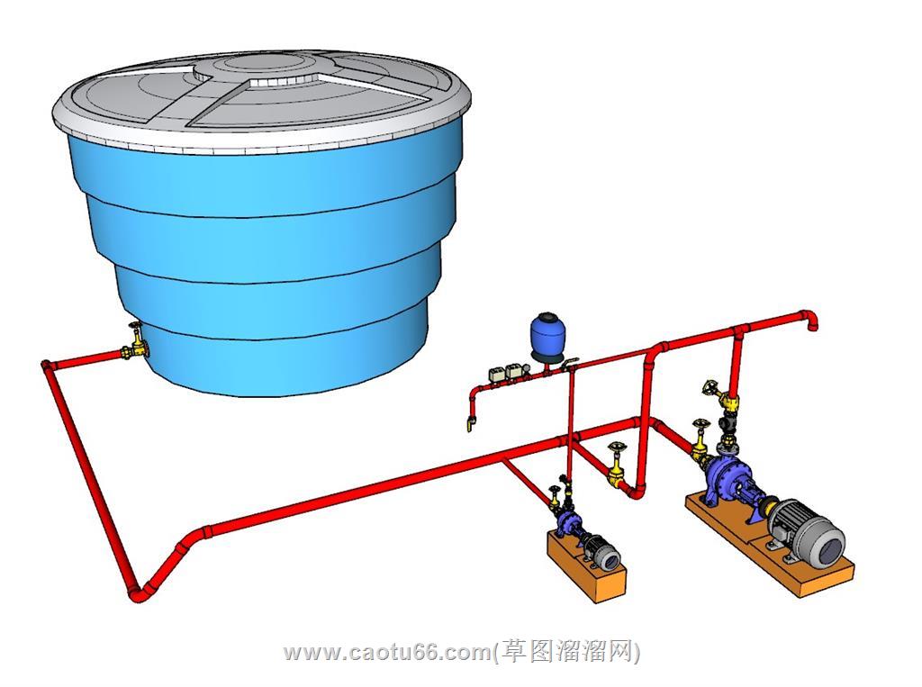 水泵机械SU模型