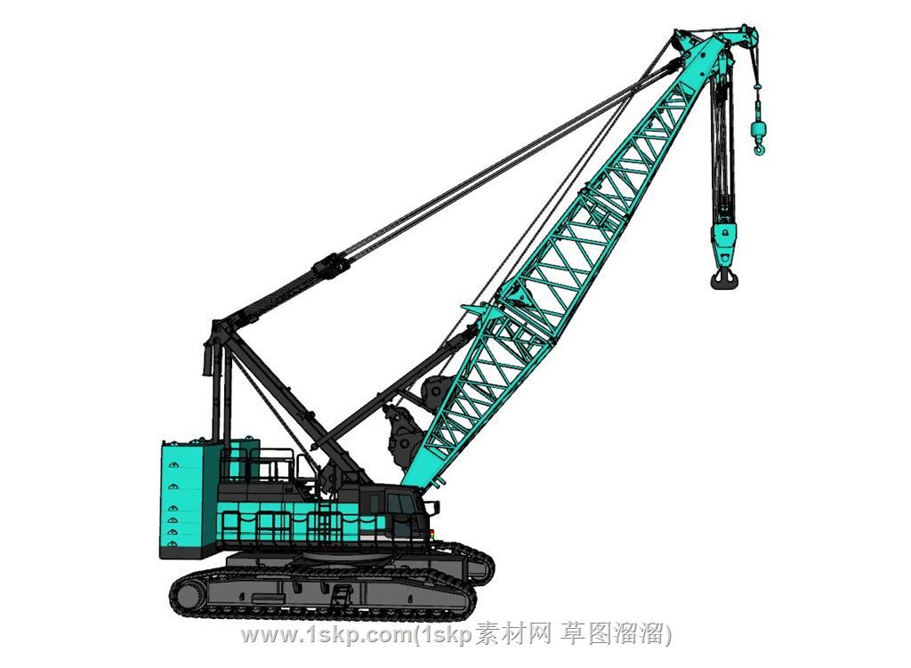 履带式吊机吊车SU模型