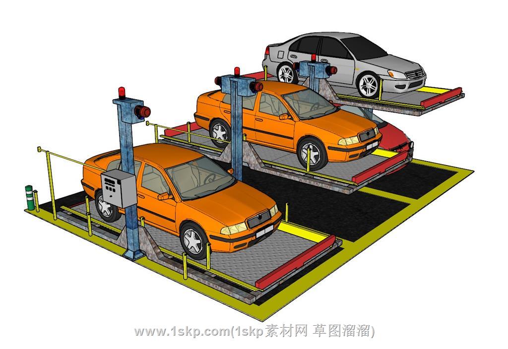 地下车库机械停车位SU模型
