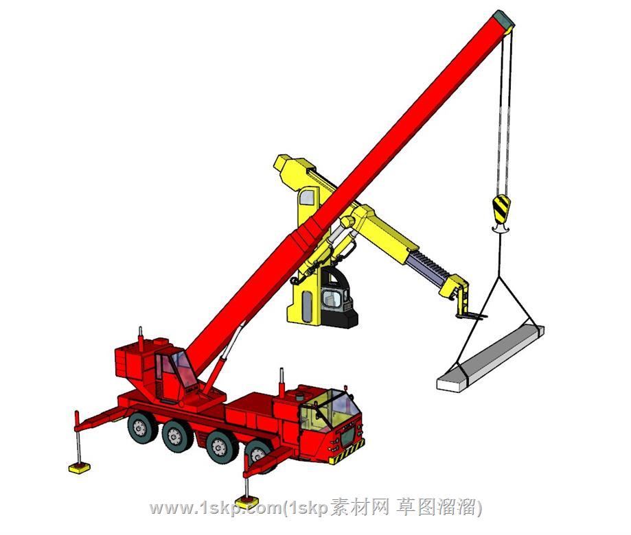 吊车特种作业车SU模型