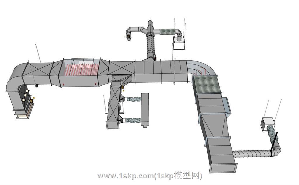 消防排烟管道SU模型