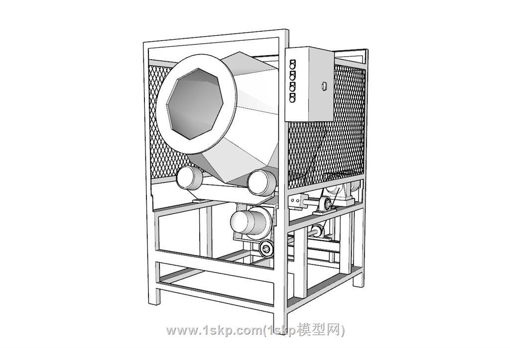 白模抛光机机械SU模型