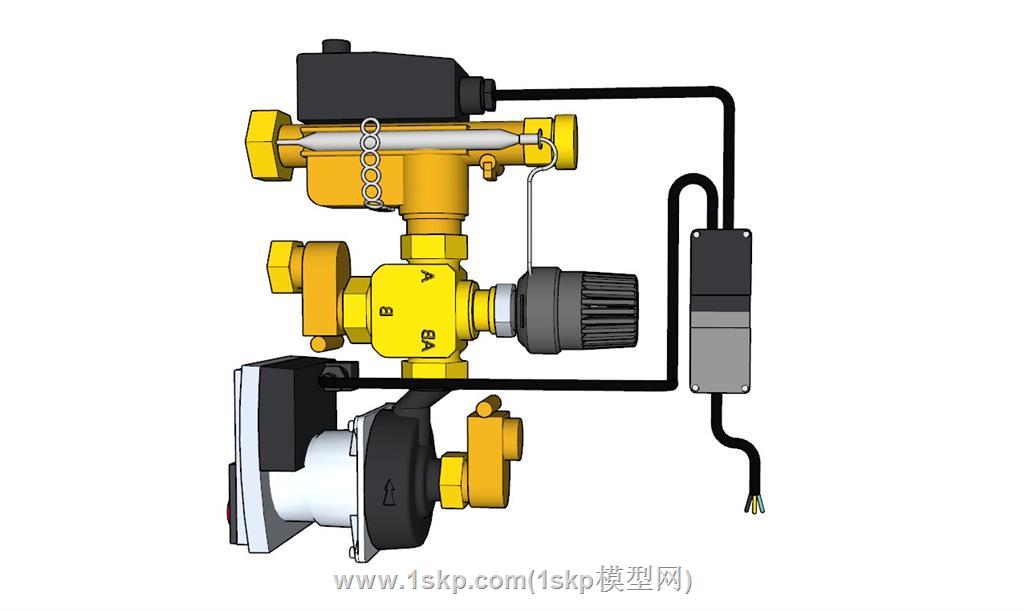 气动阀门机械SU模型