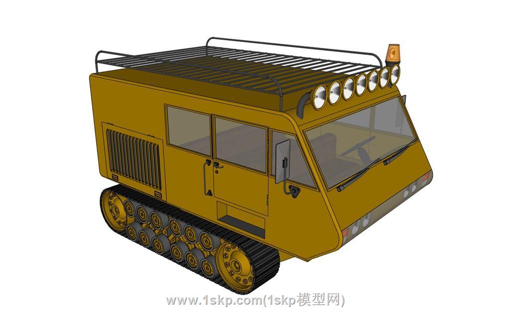 履带运输车工程车SU模型