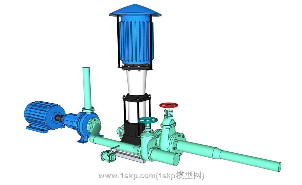 增压泵水泵水阀SU模型