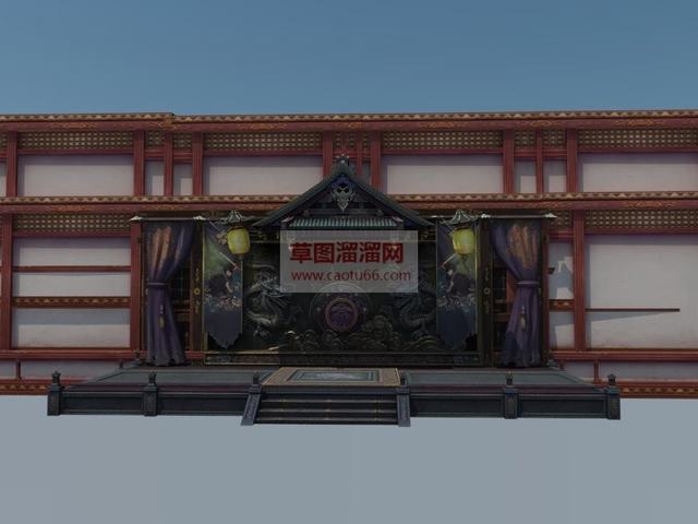 中式舞台浮雕SU模型