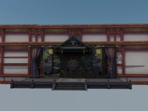 中式舞台浮雕SU模型 免费sketchup模型下载