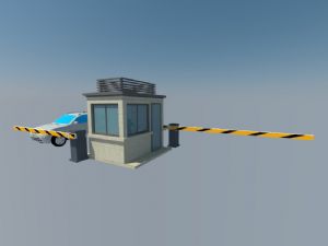 岗亭道闸门卫SU模型 免费sketchup模型下载