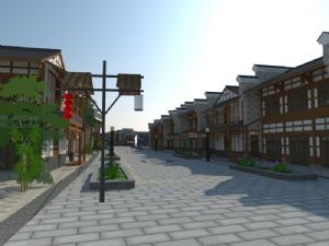 中式商业街徽派SU模型