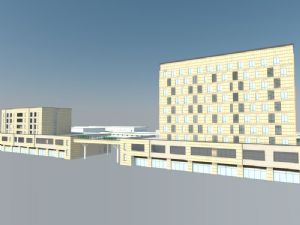 物流建筑沿街临街SU模型