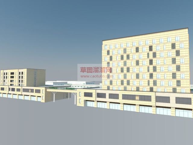 物流建筑沿街临街SU模型