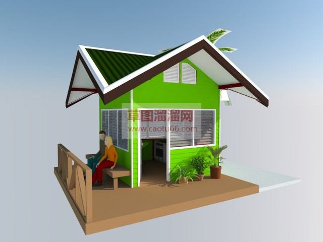 美式小木屋SU模型