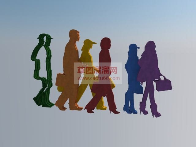 商业街标志人物SU模型