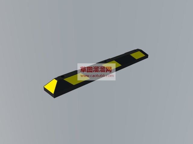 停车位挡车器停车场停车道具SU模型