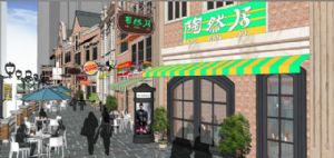法系风格商业街SU模型