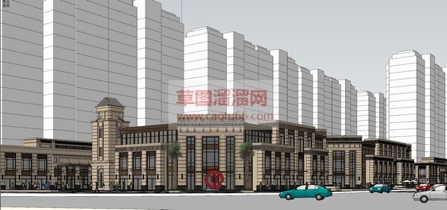 欧式现代风格沿街SU模型