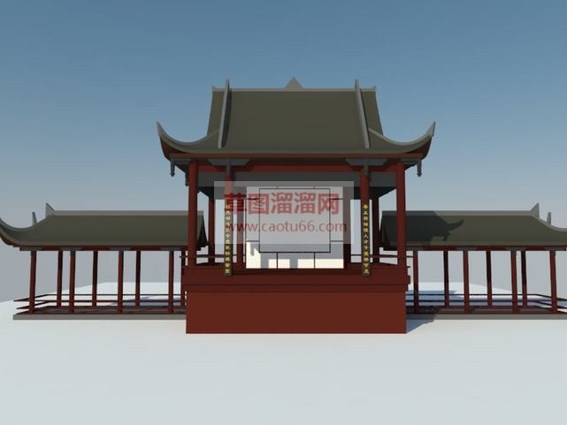 古建舞台免费SU模型