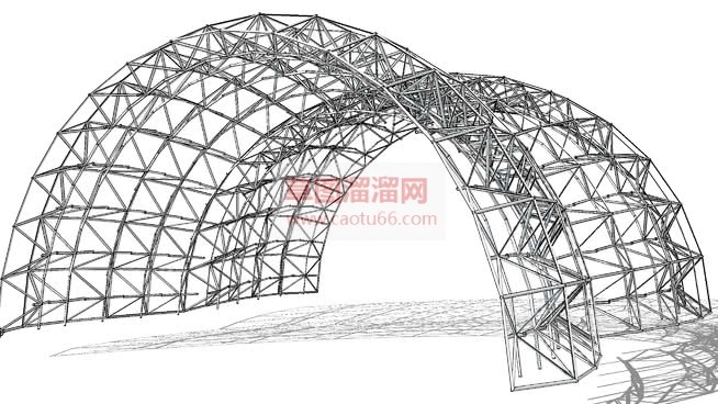 拱形空间桁架SU模型