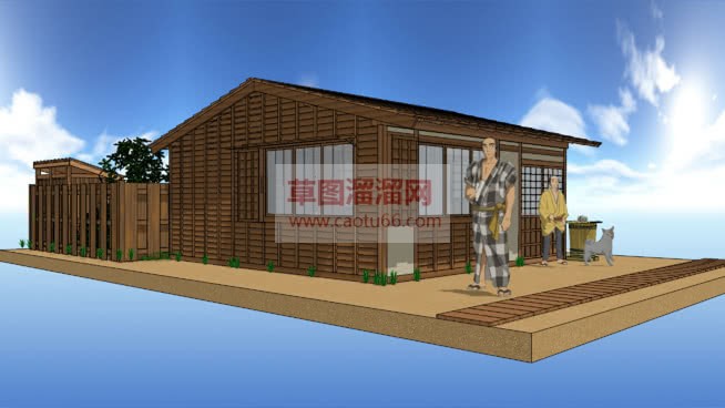 日式古代民居SU模型