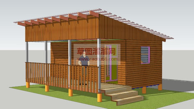 简易小木屋免SU模型