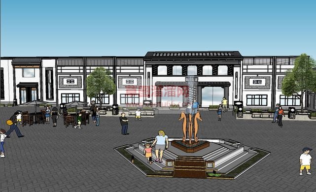 中式博物馆建SU模型