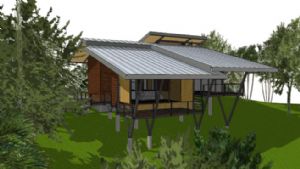 半坡小木屋的SU模型