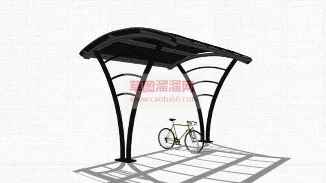自行车停车架SU模型