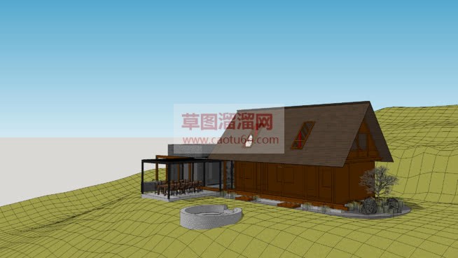 画半山度假屋SU模型