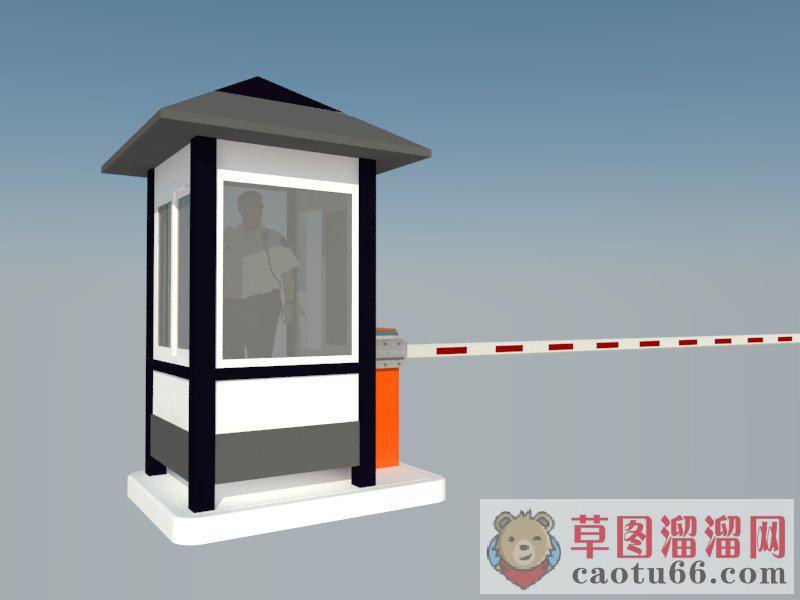 小区保安亭岗亭SU模型